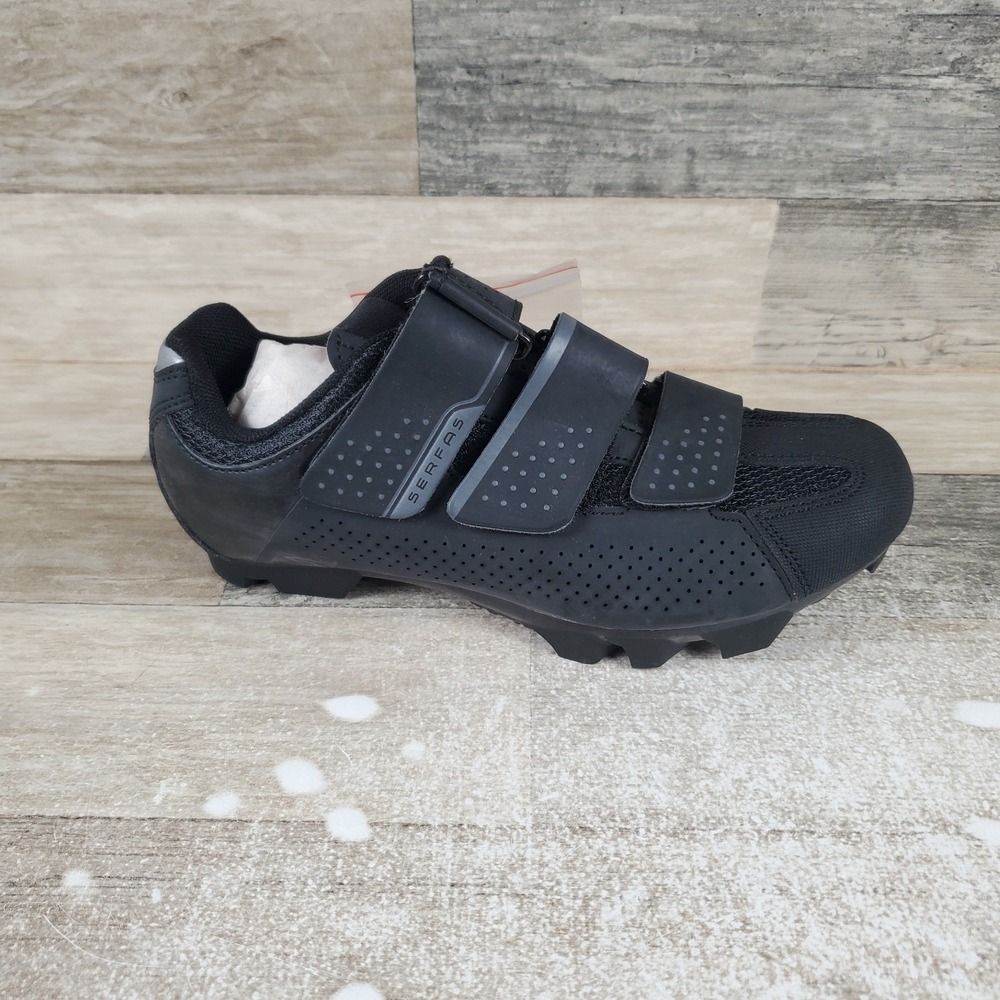 Serfas Singletrack MTB 3 Strap Womens Cycling Shoes Sz 5 Black Low Top Round Toe